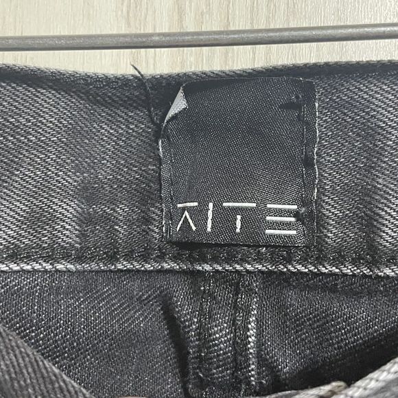 Kite Jeans Men's 34 Button Fly Black Zipper Leg Denim Grunge Distressed - Picture 13 of 16